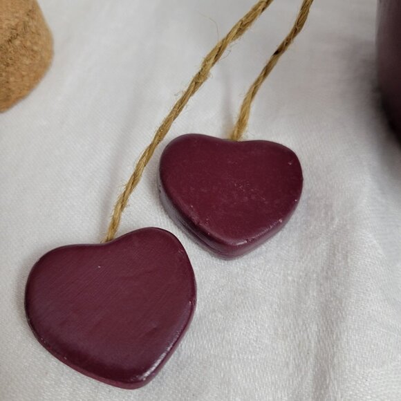 Girl's Night Out Fund Jar savings bank w/cork lid Plum w/hearts ceramic GUC - Picture 7 of 8
